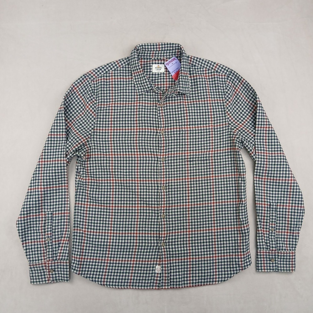 Marine Layer Large Mens‎ Shirt Flannel NWOT 21x27 **Fits A Small **